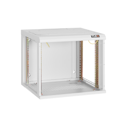 картинка Настенный шкаф 19", 12U, стеклянная дверь, Ш600хВ599хГ600мм, цельносварной, серый 