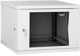 картинка Настенный разборный шкаф TLK 19", 12U, стеклянная дверь, Ш600хВ569хГ600мм, 2 пары монтажных направляющих, серый 