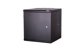 картинка Настенный двухсекционный шкаф 19", 15U, металлическая дверь, промышленный, степень защиты IP55, Ш600хВ771хГ600мм, черный. 