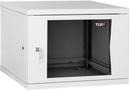 картинка Настенный разборный шкаф TLK 19", 12U, стеклянная дверь, Ш600хВ569хГ450мм, 1 пара монтажных направляющих, серый 