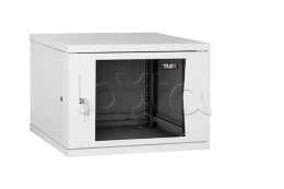 картинка Настенный разборный шкаф TLK 19", 9U, стеклянная дверь, Ш600хВ436хГ450мм, 1 пара монтажных направляющих, серый 