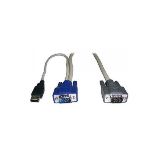 картинка Кабель REXTRON для KVM переключателей 2-в-1, USB-A, D-Sub 15-pin (M-M), 1,8м [CBD(M)180UH] 