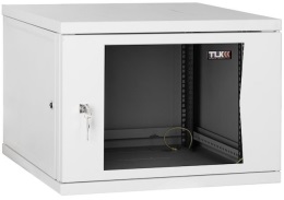 картинка Настенный разборный шкаф TLK 19", 6U, стеклянная дверь, Ш600хВ303хГ450мм, 1 пара монтажных направляющих, серый 