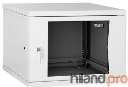 картинка Настенный разборный шкаф TLK 19", 9U, стеклянная дверь, Ш600хВ436хГ450мм, 1 пара монтажных направляющих, черный 